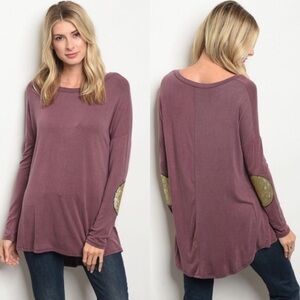 New Mauve w/patch elbows top